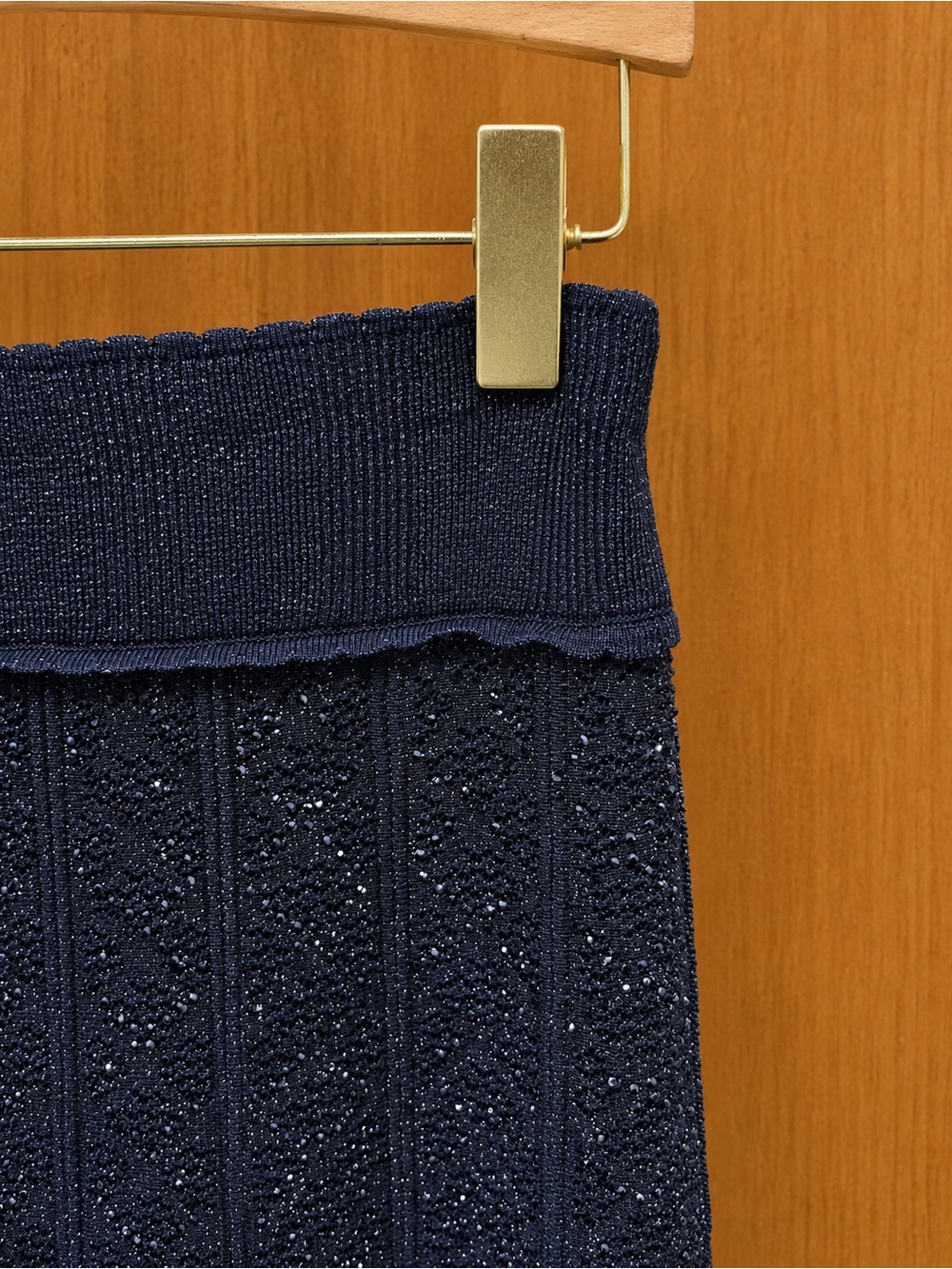 Sandro Navy Tweed Long Flared Maxi Skirtw - Picture 6 of 13